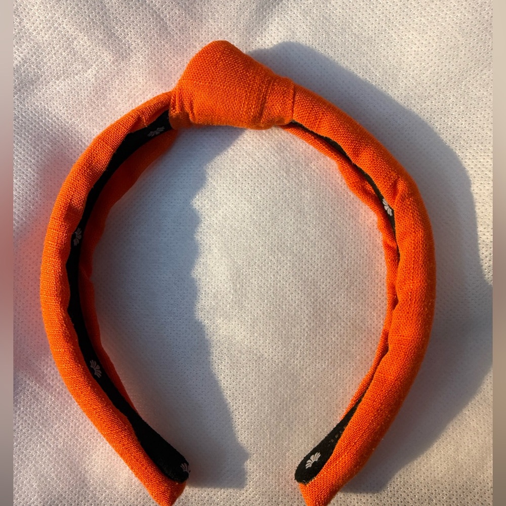 Lele sadoughi Orange Kids knotted Headband nwot linen $55